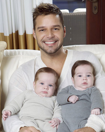 Ricky Martin with his twin sons